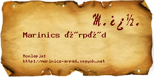 Marinics Árpád névjegykártya